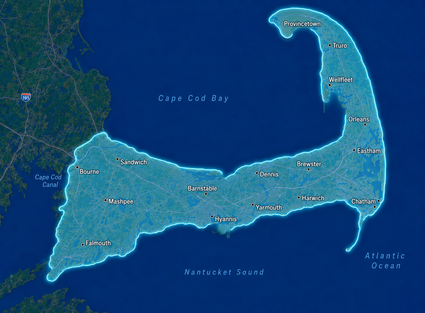 Cape Cod service area map